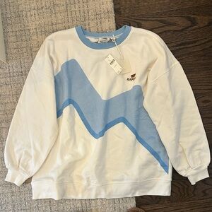 White and Blue Women's Hoodie
